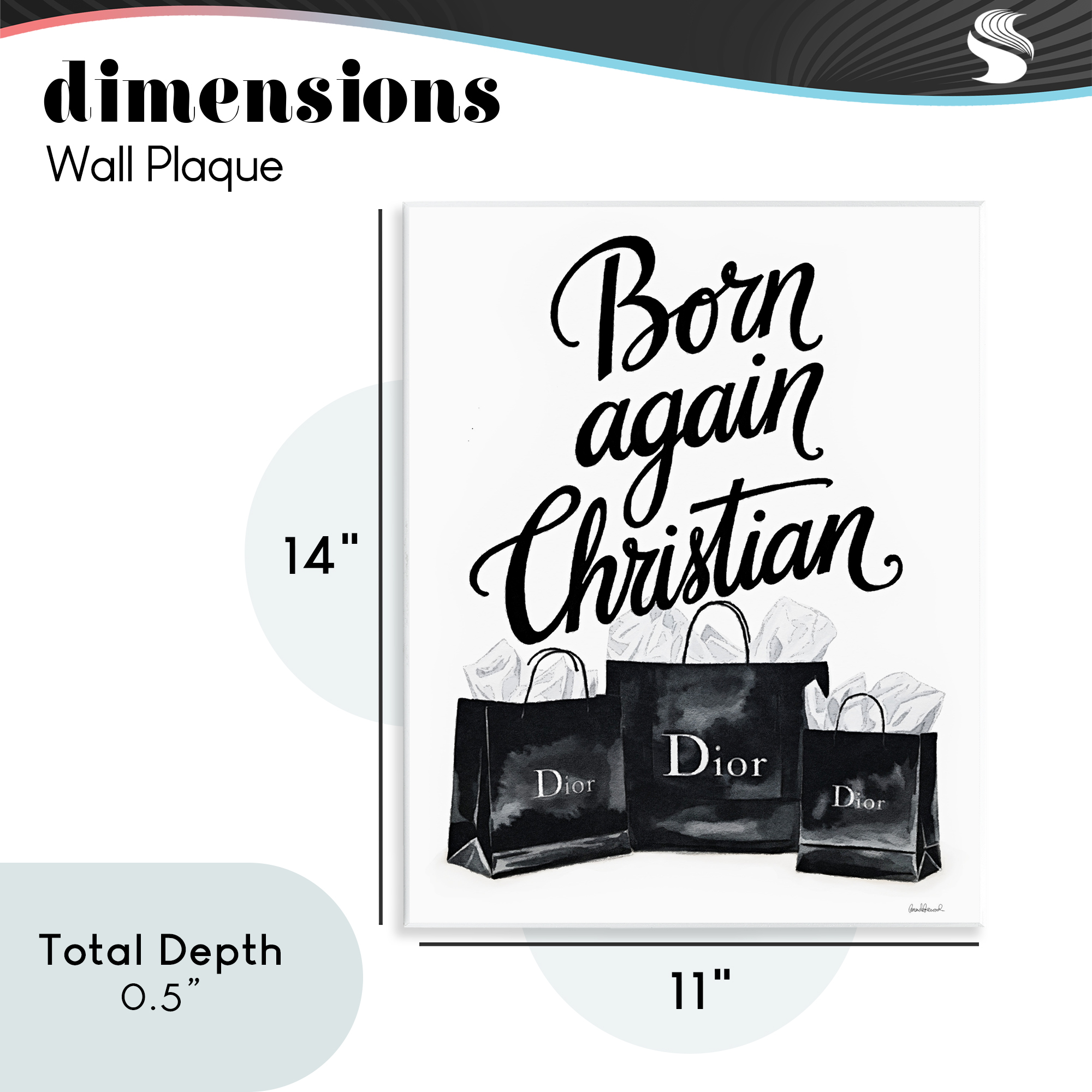 Shopping Born Again Christian Wall Plaque Art, design by Amanda Greenwood