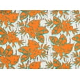 thumbnail image 2 of Zelouf Hot Hibiscus On Ity  , Sewing, DIY, Crafts Fabric by the Yard, 842 Orange/aqua, 20 Yard, 2 of 2
