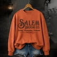 thumbnail image 2 of Oversized Sweatshirt for Women Crew Neck Long Sleeve Vintage Salem Broom Witch Graphic Pullover Loose Fit Casual Fall Halloween Festival Wear Brown L, 2 of 4