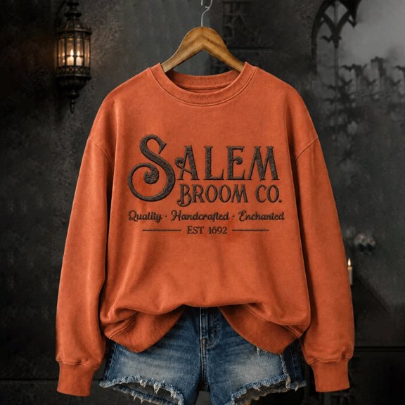Stralyhd All Hallows Eve Womens Sweatshirt Halloween Holiday Shirt Party Tee Witch Hat Shirt Crewneck Pullover Sweatshirt M