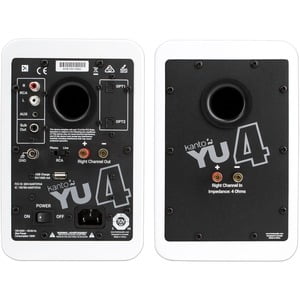 Kanto Living YU4 2-Way Powered Bookshelf Speakers (Pair, Ice)