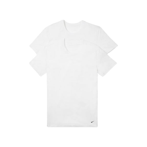 Nike Dri-FIT Essential Cotton Stretch Men's Slim Fit Crew Neck Undershirt (2-Pack) (as1, Alpha, l, Regular, Regular, White/Black)