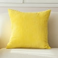 thumbnail image 5 of Corduroy Throw Pillow Set of 2, 18x18 Inch Striped Decorative Cushions for Sofa, Bedroom & Living Room – Soft Boho Home Decor, 5 of 7