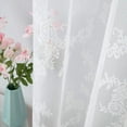 thumbnail image 5 of EFINNY Pure White Floral Sheer Lace Curtains Window Drapes for Bedroom, Rod Pocket Rose Knitted Floral Embroidery Tulle Lace Vintage to Light Filtering Airy (1 Panel), 5 of 8
