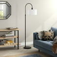 thumbnail image 6 of Evelyn&Zoe Veronica Arc Floor Lamp with Fabric shade in Blackened Bronze/White, 6 of 8