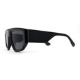 thumbnail image 3 of Womens Minimal Flat Top Thick Plastic Racer Sunglasses All Black, 3 of 4