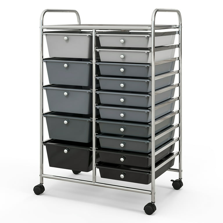 15 Drawers Rolling Storage Cart Organizer – Quick Ship Office