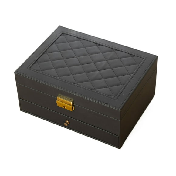 maskred Portable Jewelry For Traveling Waterproof FauxLeather Durable Odorless Organizer Capacity Easy Carry Jewelry bilayer black bilayer