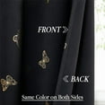thumbnail image 4 of Flowpartex Gold Butterfly Blackout Curtains 2 Panels 54"L×52"W for Nursery Kids Bedroom Black&Metallic Foil Floral Print Grommet Top Window Drapes for Living Room, 4 of 5