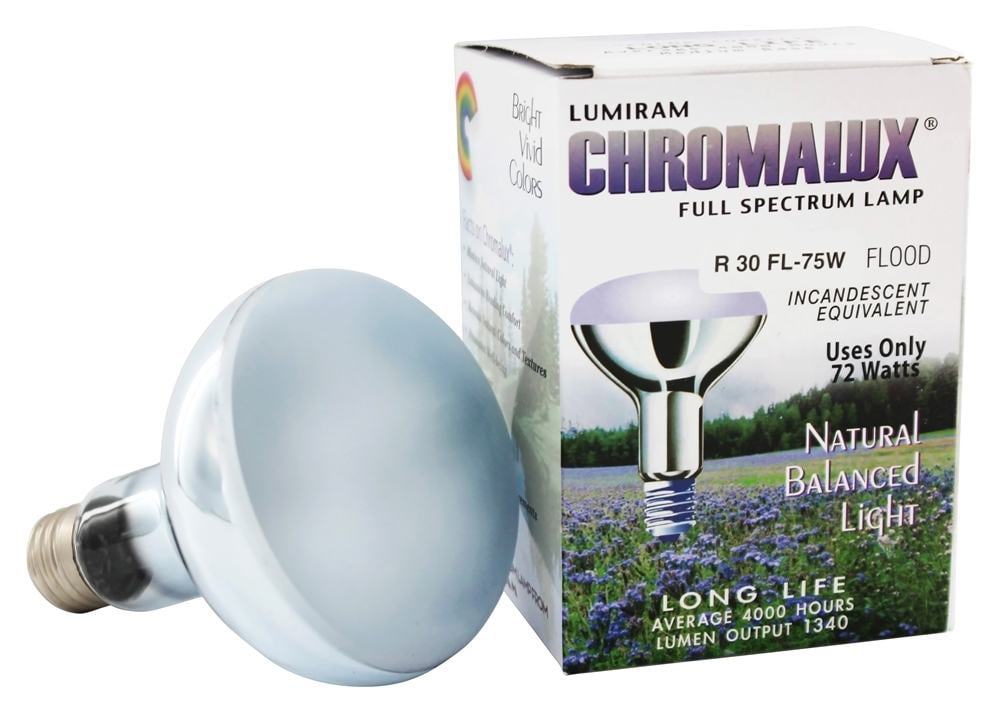 1 Count New Chromalux Full Spectrum 60 Watt Frosted A19 Light Bulb 