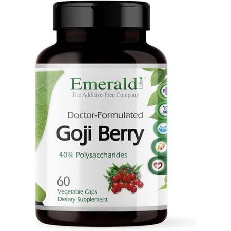 Emerald Labs Goji Berry - Anti-Aging and Skin Health - Supports Immune System Function, Energy Levels - 60 Vegetable Capsules