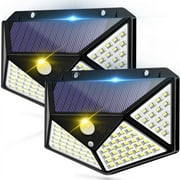 Solar Motion Sensor Lights,100 LEDs IP65 Waterproof Wall Light with 270 Degree Wide Angle