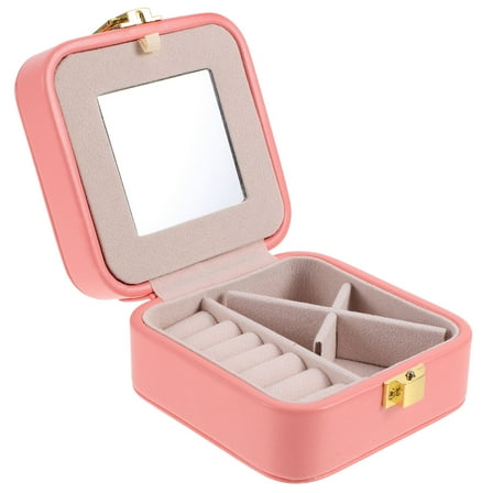 WHAMVOX  Multifunctional Jewelry Box Small Travel Case Mini Child Pink