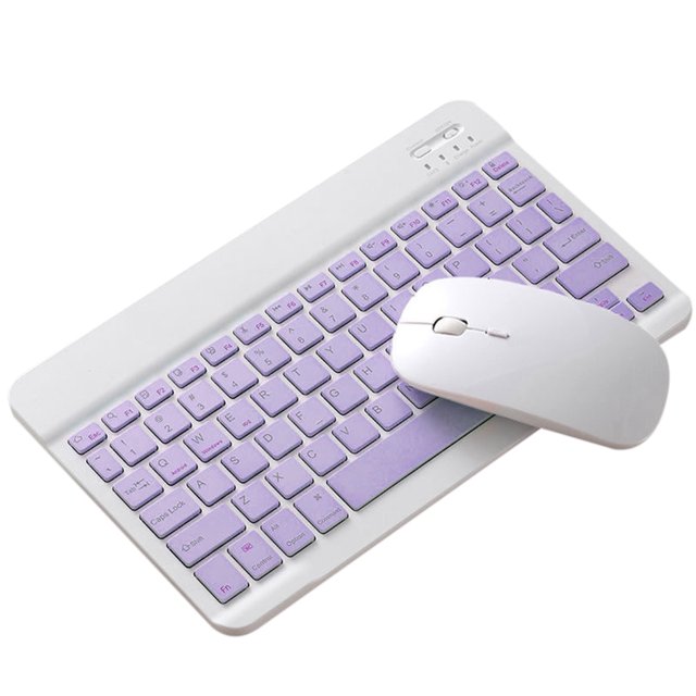 CAROOTU Sans Fil Bluetooth-compatible Clavier Souris Set Léger Portable pour IOS Android Téléphone Tablette