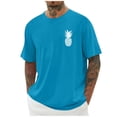 thumbnail image 2 of NuoCaiYun T Shirts for Men, Top for Men Pineapple Print Round Neck Casual Fashion Short Sleeve Round-Neck Blouses, 2 of 6