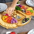 thumbnail image 3 of Royal Craft Wood Bamboo Cheese Board Set, 13.7 Inch, Round, 6 Pieces, 3 of 8