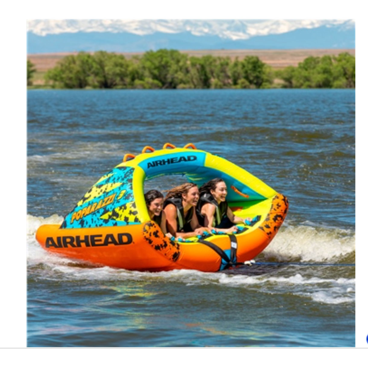 Airhead AHPZ-1750 Poparazzi 3 Person Inflatable Towable Water Lake Boating Tube - image 3 of 7