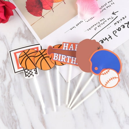 WHAMVOX 12 Pcs Cake Insert Baseball Cake Toppers Muffin Decorations 12pcs