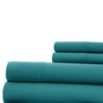 thumbnail image 2 of Bezons 4 Piece King Size Microfiber Sheet Set with 1800 Thread Count, Teal Blue- Saltoro Sherpi, 2 of 4