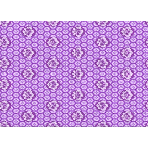 Ahgly Company Machine Washable Indoor Rectangle Transitional Blossom Pink Area Rugs, 7' x 9'