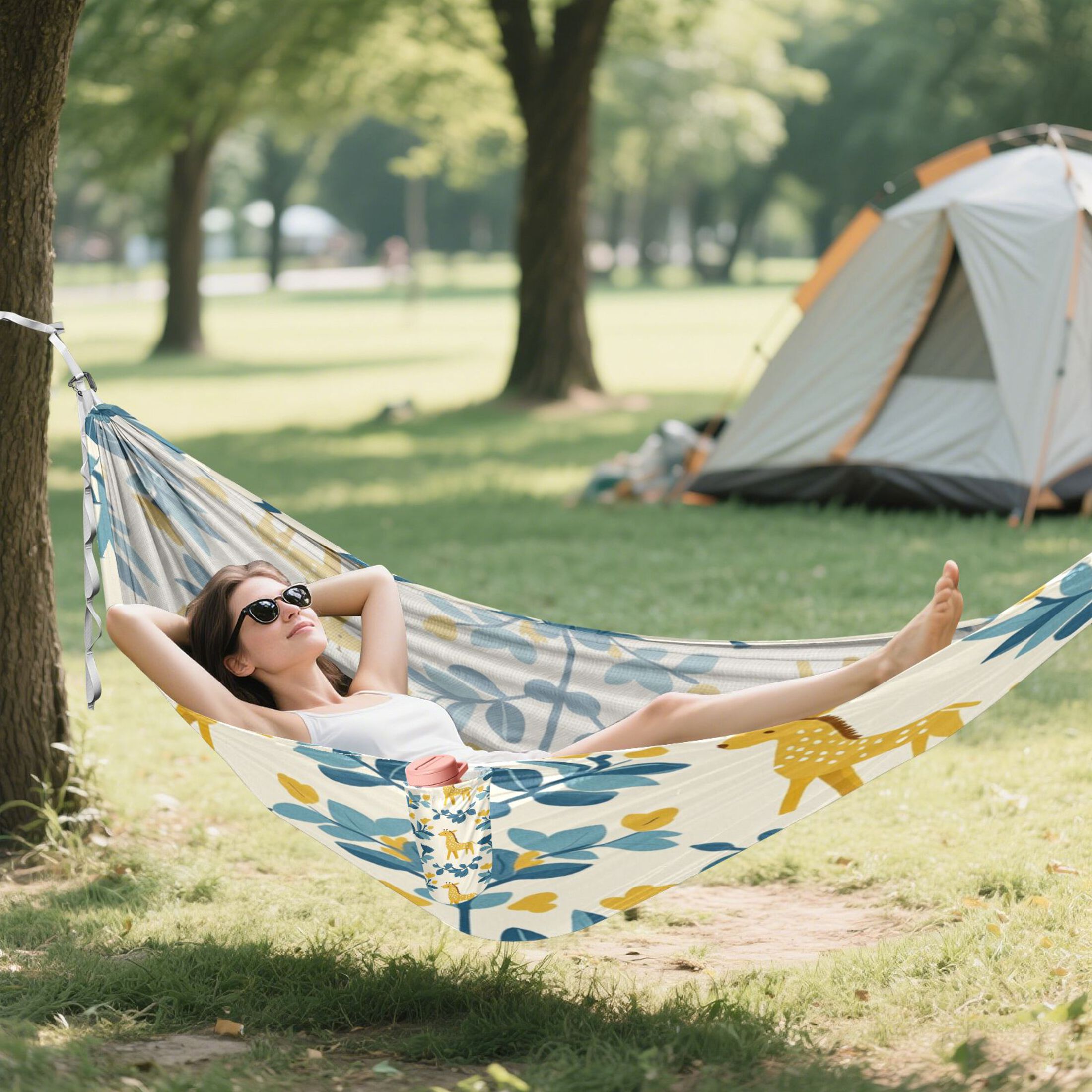 Hammock Camping Hammock Nylon Portable Hammock Travel Camping Hammock Cool Cartoon Giraffe