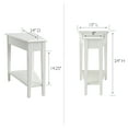 thumbnail image 2 of Leick Home Haven Ridge Wood Wedge End Table with Shelf, Farmhouse White, 2 of 15