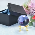 thumbnail image 3 of Uxcell 60mm/2.4" K9 Crystal Ball Decorative Ball with Gift Box and Metal Stand Purple 1 Set, 3 of 5