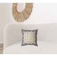 thumbnail image 5 of 16" X 16" Blue Yellow Floral Zippered Suede Throw Pillow, 5 of 5