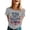 Light Gray, variant on Women's Vintage Patriotic T-Shirt, 250 Years of Freedom Firework Pattern Tee, Ornate Border Print Tops for 4th of July Celebrations
