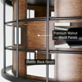 thumbnail image 2 of Kira Home Carlson 3-Light Modern Flush Mount, Walnut Wood and Black Finish, 2 of 7
