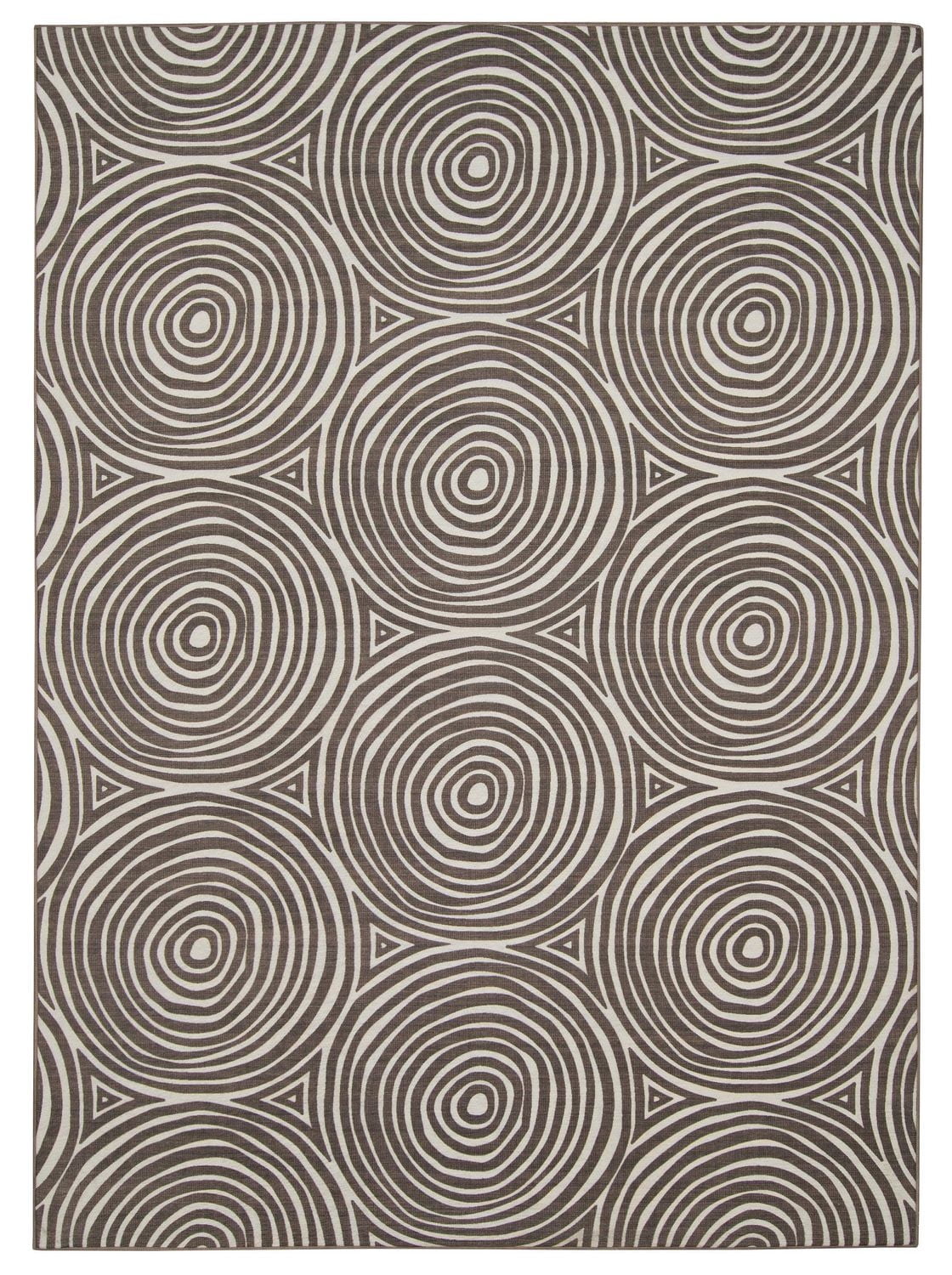 Outdoor Washable Ocoee Ivory & Brown 7' x 9' Area Rug