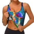 thumbnail image 4 of Lsque Magic Mushrooms ,Fireflies Printed Women'S Sports Bra, Compression, Moisture Wicking, High-Impact Sports Bra For Women,Supportive sports bra-XX-Large, 4 of 9