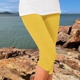 thumbnail image 4 of Casual Women's Trousers Leggings For Women Plus Size High Waisted Yoga Cropped Trousers 2025 Summer Gym Pants,Yellow Women's Casual Pants XL, 4 of 7