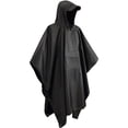 thumbnail image 1 of MIASHUI Rain Poncho Multifunctional Waterproof Raincoat with Hood for Adult,Black,One Size, 1 of 6