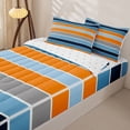 thumbnail image 3 of Erosebridal Colorful Geometric Stripes Zipper Twin Comforter Sets with Fitted Sheet and 2 Pillowcases,Orange Blue Lines Zipper Bedding Set For Girls,Reversible,4 Pieces, 3 of 7