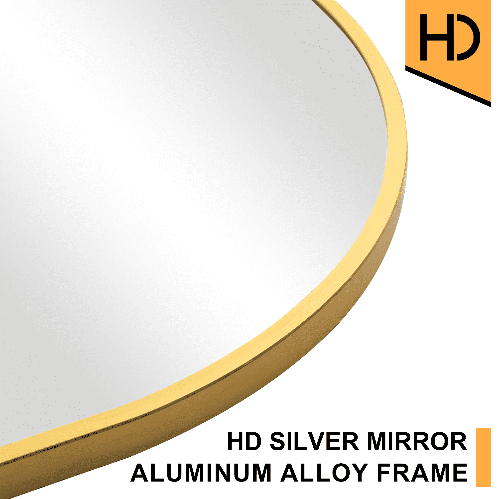MAYEERTY 64x21 inch Gold Arched Wall Mirror - Slim Aluminum Alloy Frame with Rounded Corners, Hanging Mirror for Entryway/Bedroom/Bathroom