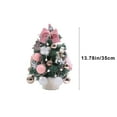 thumbnail image 4 of Xuniizn Small Christmas Tree with Lights for Desk, PVC Table Top Christmas Tree Pre-Lit with Ornaments, Mini LED Lights Christmas Tree Decorations for Home & Office, Pink, 4 of 7