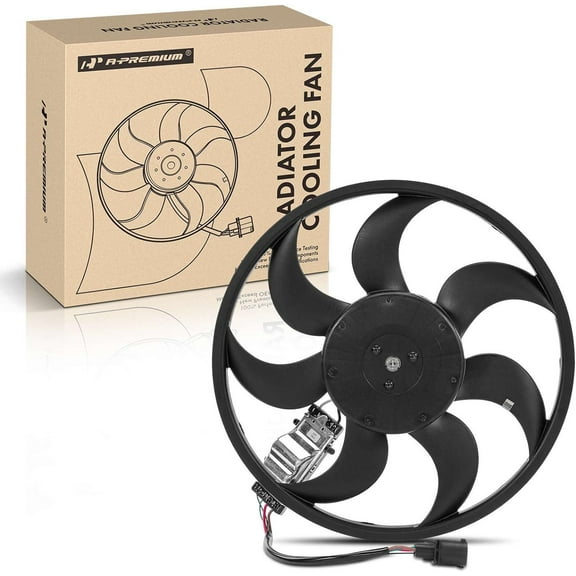 A-Premium Engine Radiator Cooling Fan Assembly Compatible with Audi Q7 2009-2015, Volkswagen Touareg 2009-2010, 3.0L 3.6L