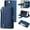 Blue, variant on Wallet Case for iPhone 7 Plus iPhone 8 Plus, Retro 9 Card Slots Zipper Pocket Handbag Case PU Leather Magnetic Closure Kickstand with Wrist Strap TPU Flip Case - Wine Red
