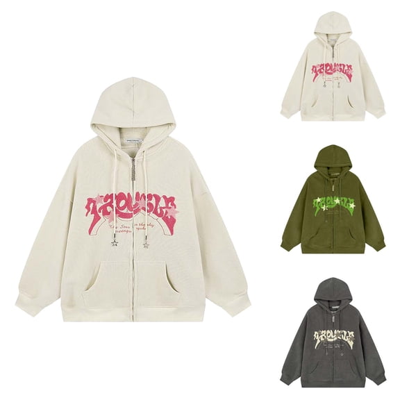 Hoodies for Women 2025 Fall Winter Long Sleeve Embroidery Y2K Hoodie with Pockets Hooded Sweatshirt Pullover Tops