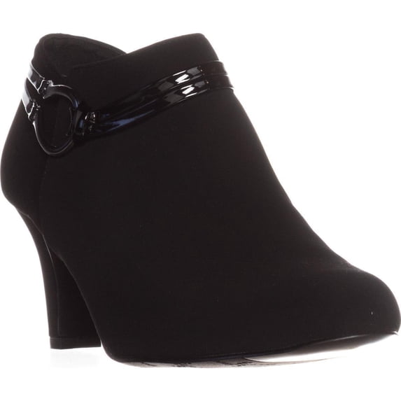 Womens Easy Street Jem Ankle Booties, Black Lam/Patent