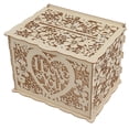 thumbnail image 1 of Hollow Wedding Box, Exquisite Texture DIY Wooden Box Easy Assembly Good Decoration With Lock And Keys For Party For Donation JM01192 Large, 1 of 8