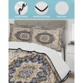 thumbnail image 4 of Quilts Full Size, Vintage Boho Soft Comforter Bedding Set for Bed, Rustic Southwestern Geometric Ethnic Lightweight Quilted Bedspread with Pillow Cover(2 Pieces) for All Season, 78x90 Inch, 4 of 6