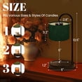 thumbnail image 2 of Candle Warmer Lamp with Timer Dimmer Dark Green Damask Floral Ornate Vintage Baroque Texture Candle Lamp Warmer for Jar Candle with 4 Bulbs Gifts for Women Mothers Day Gift House Warming Gifts, 2 of 8