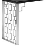 Armen Living Skyline Modern Wood & Stainless Steel Console in Charcoal/Gray