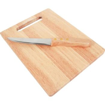 Kitchenworthy Rubberwood Cutting Board Knife 10 Units Included Walmart Com Walmart Com
