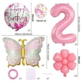 thumbnail image 2 of Set de globos de cumpleaños JKGOO Pink Butterfly para niña de segundo cumpleaños, 2 of 7