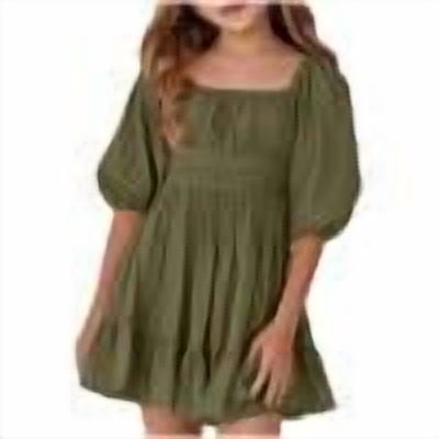 DHFJKG Dresses Girls Summer Dress Casual Floral Square Neck Ruffle Sash Tie Waist Half Sleeve Party Playground School Outfit For Toddler Kids Age 5-14 Stylish Sundress