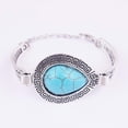 thumbnail image 5 of QQTDFG Vintage 925 Silver Women Turquoise Bangle Bracelet Bridal Wedding Jewelry Gifts-#9-18cm, 5 of 9