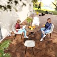 thumbnail image 4 of Homy Casa Set of 4 Modern Dining Chairs with Metal Legs and Upholstery Seats for Kitchen Café, Beige Fabric, 4 of 10